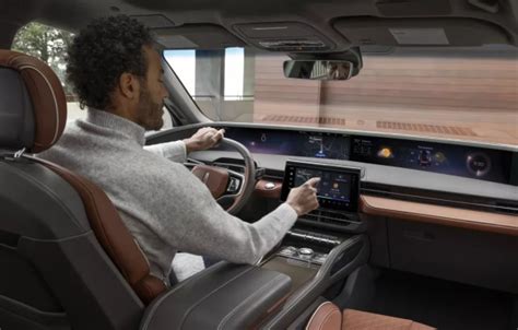 The new 2024 Lincoln Nautilus luxury SUV features 48-inch 4K screen across entire dashboard