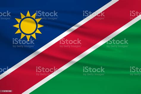 Waving Namibia Flag Official Colors And Ratio Correct Namibia National Flag Vector Illustration ...