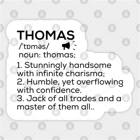 Thomas Name Definition Thomas Meaning Thomas Name Meaning - Thomas - Sticker | TeePublic