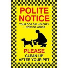 Dog No Fouling Signs - Information Signage