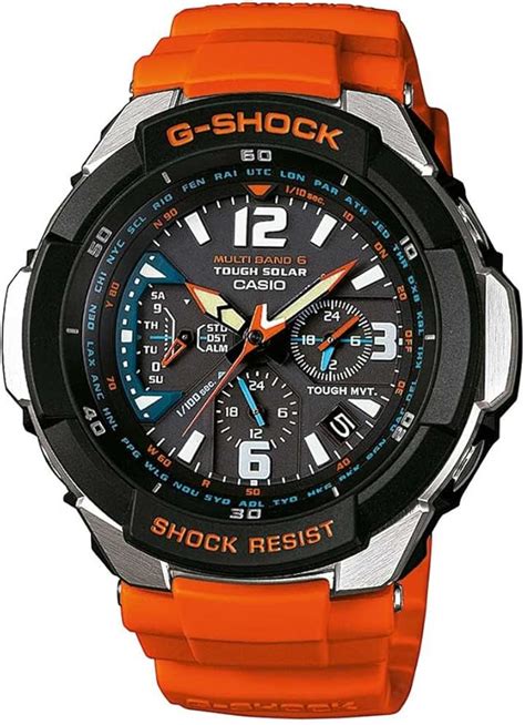 Casio G-Shock Solar Radio Controlled Chronograph Orange Strap Gents ...