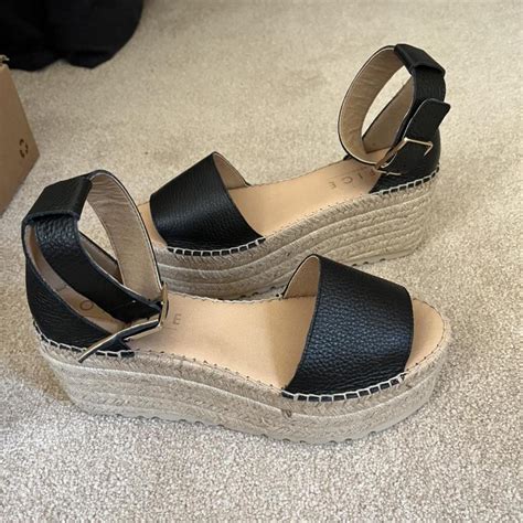 Office platform sandals, brand new as to narrow for... - Depop