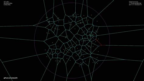 point and line-segment voronoi diagram algorithm animation - YouTube