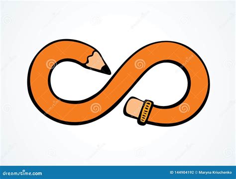 Pencil in the Form of Infinity. Vector Drawing Stock Vector ...