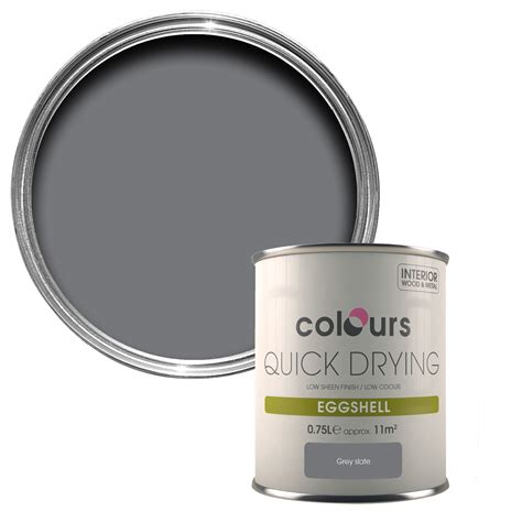 Colours Grey Slate Eggshell Wood & Metal Paint 750 ml | Departments | DIY at B&Q