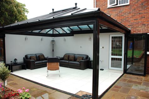 Black PVC Orangery with Bifold Doors - Hallmark Conservatories