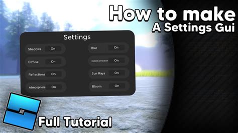 How to make a Settings Gui // Roblox Studio - YouTube