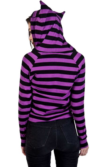 Buy Cat Ears Striped Hoodie From Banned At Shock!