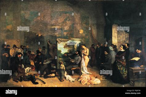 'The Artist's Studio', 1855, oil Painting by Gustave Courbet Stock Photo - Alamy