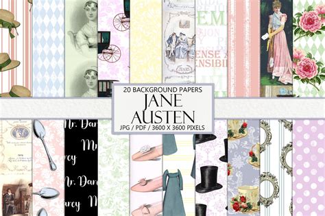 Jane Austen Background Papers Graphic by NiftyCraftyHouse · Creative ...