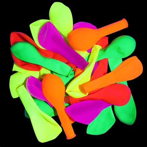 Buy 100 Pack Neon Glow Party Balloons 12inch UV Blacklight Reactive ...