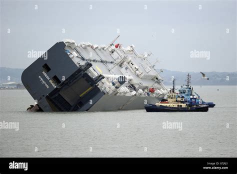 Solent ship grounding Stock Photo - Alamy