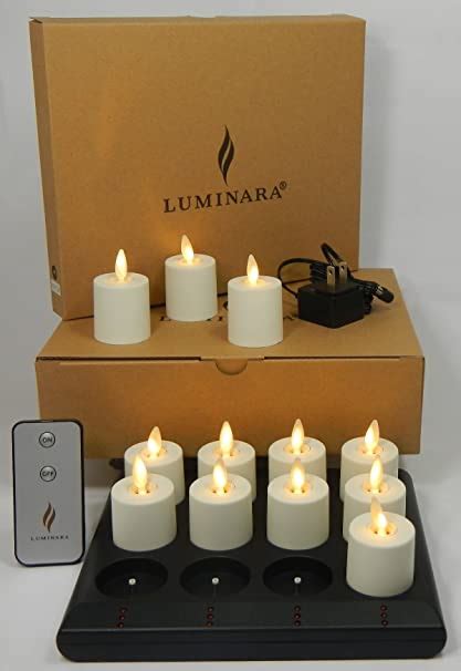 Amazon.com: Luminara Rechargeable Flameless Tea Lights: Comes with Charging Base, Remote Control ...