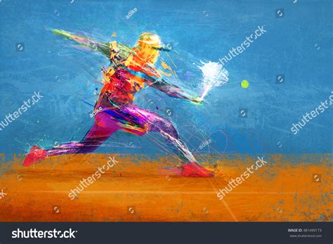 Abstract Tennis Player Stock Illustration 481499173 | Shutterstock