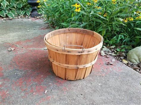 Vintage Large Wooden Apple Bushel Basket Split Wood Natural | Etsy ...