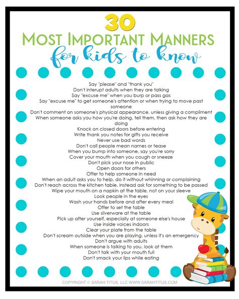 Good Manners Worksheets