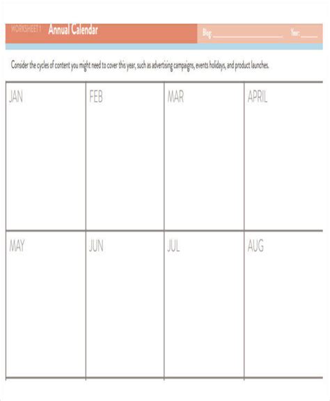 FREE 9+ Editorial Calendar Templates in PDF | MS Word | Google Docs