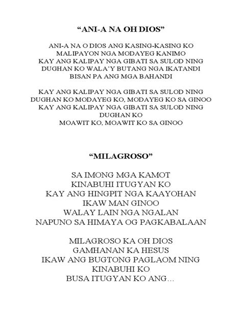 Bisaya Christian Songs Lyrics | PDF