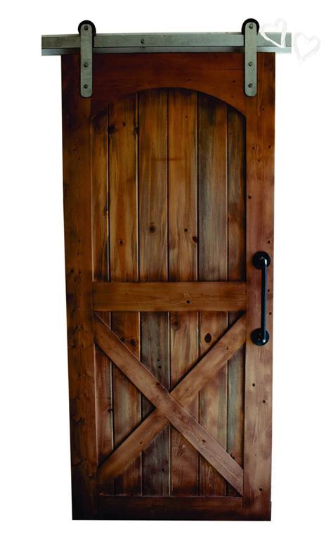 an open wooden door with metal handles and bars on the front side ...