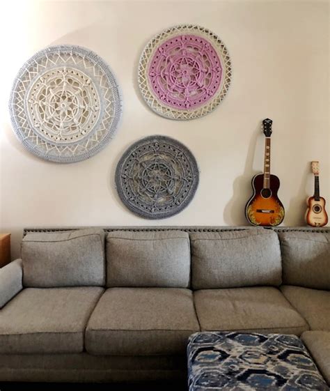 Free Crochet Pattern: Large DIY Mandala Crochet Wall Hanging Decor | cypress|textiles