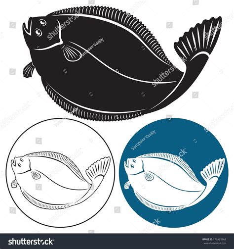 Figure Shows Fish Halibut Stock Vector (Royalty Free) 171493268 ...