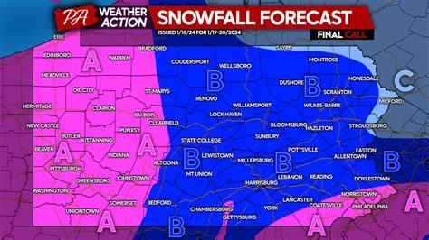 FINAL Call Snowfall Forecast for Friday’s Snowstorm in Pennsylvania ...