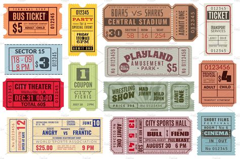 Retro tickets. Vintage cinema ticket | Illustrations ~ Creative Market