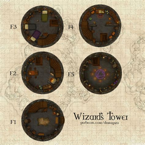 Wizard's Tower Battle Map 30x30 : r/dndmaps