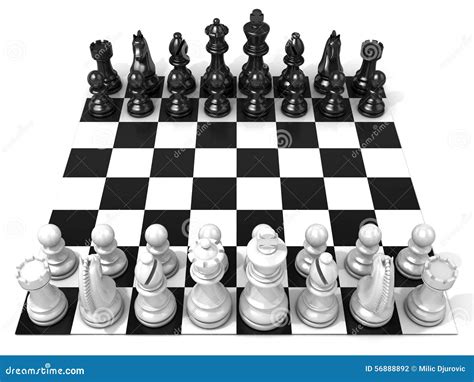 Chess Board with All Chess Pieces Stock Illustration - Illustration of leader, competitive: 56888892