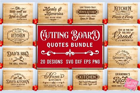 Cutting Board Quotes SVG Bundle, Kitchen Svg (1654466)