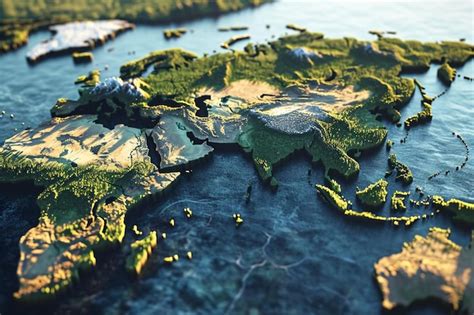 Premium Photo | Low poly world map