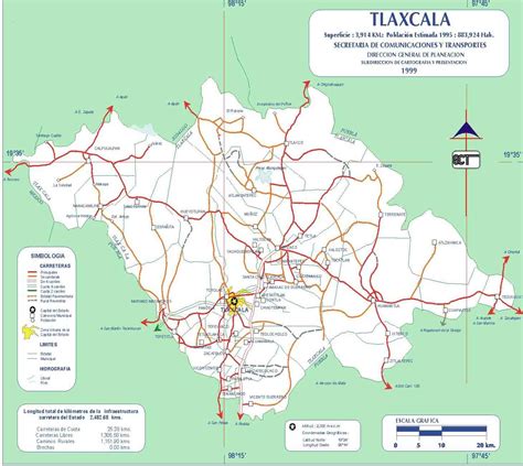 Map of Tlaxcala (State), Mexico