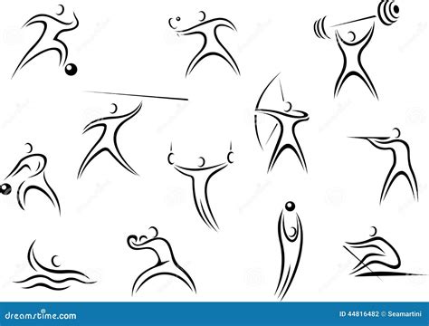 Different Sportsman Sketches Stock Vector - Image: 44816482