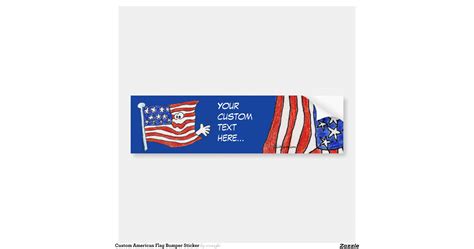 Custom American Flag Bumper Sticker Car Bumper Sticker | Zazzle