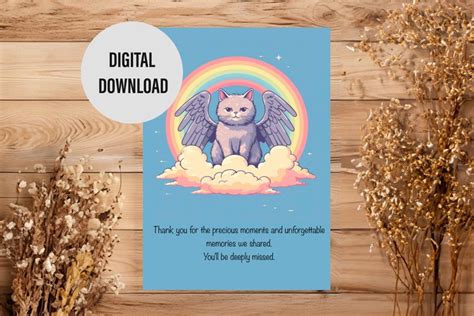 Cat Sympathy Cards for print. Digital download