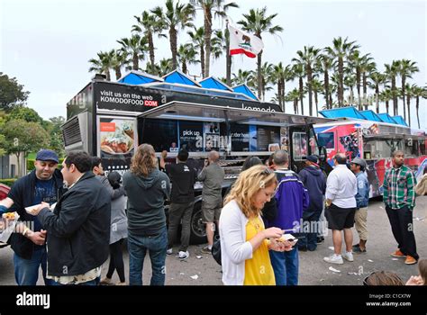 Food truck festival Stock Photo - Alamy