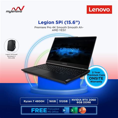 Lenovo Legion 5 Ryzen 7 4800H 16GB 512GB SSD RTX2060 GDDR6 AMD GAMING ...