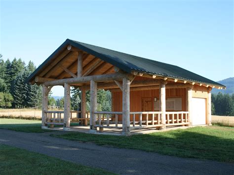 Back Yard Pavilions Shelters Gazebos | Large Log Pavilion at Cemetery ...