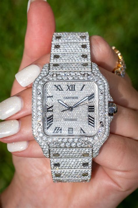 Want To See a Genuine Cartier Santos Galbee Bustdown Diamond Watch?