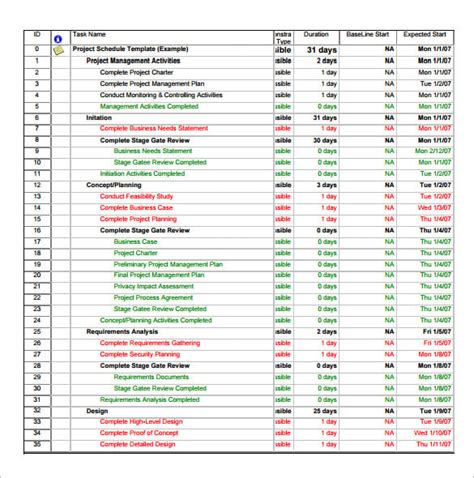 Project Schedule Templates | 17+ Free Docs, Xlsx & PDF Formats, Samples ...