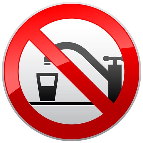 Not Drinking Water Prohibition Sign PNG Clipart