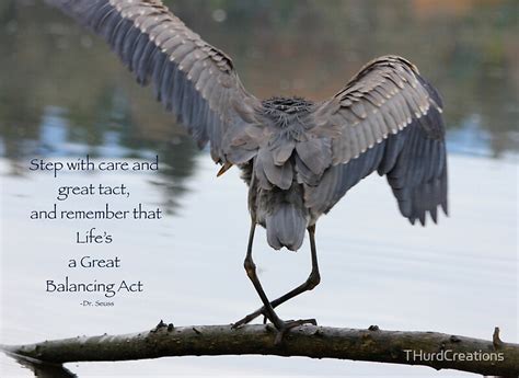 "Great Blue Heron Balancing (with quote)" Greeting Cards by THurdCreations | Redbubble