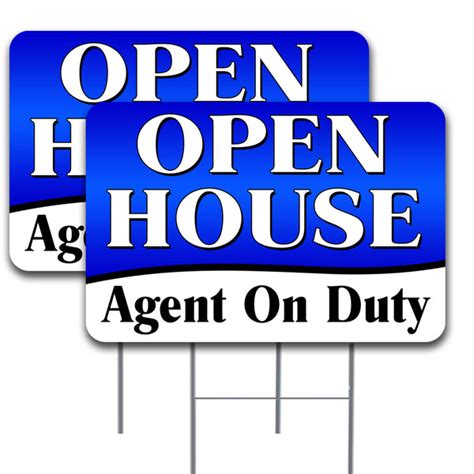 OPEN HOUSE Agent on Duty 2 Pack Double-Sided Yard Signs 16" x 24" with – Vista Flags