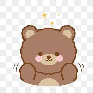 Korean Bear Stickers PNG Picture, Cute Happy Korean Bear Sticker, Korean Bear, Bear Sticker ...