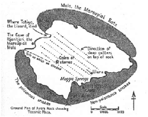 Ayers Rock as an Aboriginal Totemic Place (Source: Mountford’s Brown ...