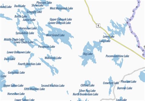 MICHELIN Grand Lake Stream map - ViaMichelin