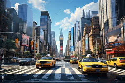 Hyper-Realistic NYC Hustle: Rush Hour at Bustling Intersection with ...