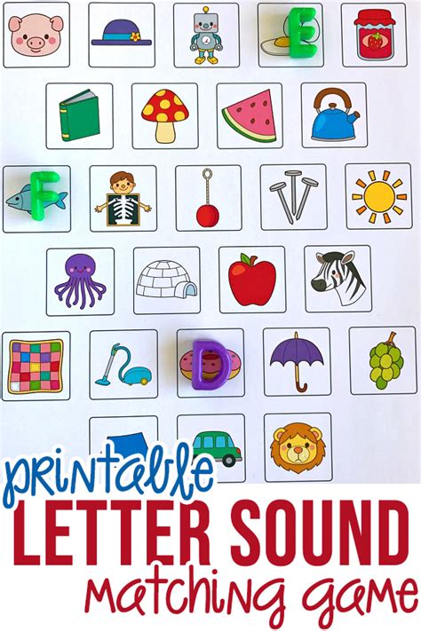 Printable Letter Sound Matching Game