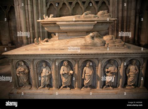 France Ile de France St Denis cathedral interior royal tomb Stock Photo ...