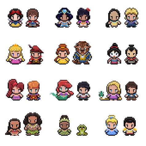 Disney Characters Pixel Art Patterns | Pixel art pattern, Pixel art, Pixel art characters